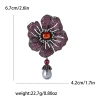 High-end, fashionable and light luxury copper zircon crabapple flower brooch, retro and elegant ladies' dress suit brooch accessory pin Application Scenario